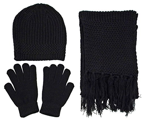 Knitted Winter Set - Beanie, Gloves and Scarf - High Quality with Affordable Price!