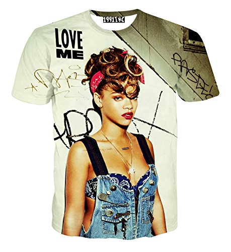 FaPlus Men's Fashion Love Me Girl 3D Print Casual T-Shirts