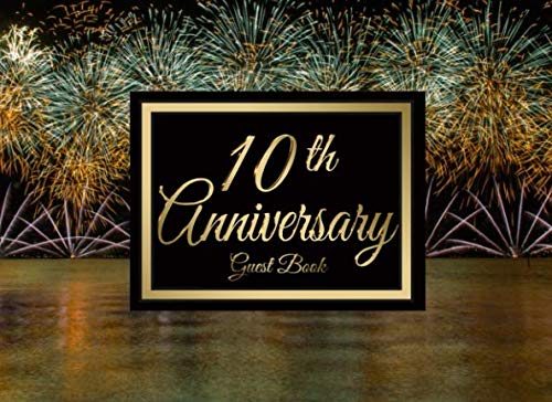 10th Anniversary Guest Book #9: An anniversary themed guest book with guest prompts and a gift log. by Abundant Creations