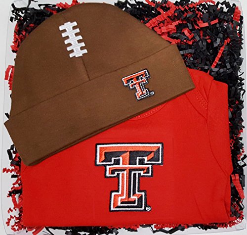 Texas Tech Red Raiders Baby Onesie and Football Cap Gift Set (Newborn)