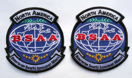 Set of 2 Resident Evil North America BSAA [Red] Logo Embroidered Patch 4 Inches