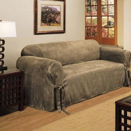 Microsuede Slipcover, Taupe (Sofa)