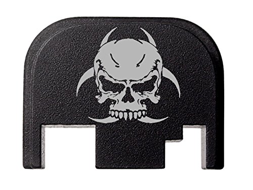 Rear Cover Slide Back Plate For Glock 17 17L 19 21 22 23 24 26 27 29 30 31 32 33 34 35 36 37 38 39 40 41 Gen 1-4 Skull Biohazard 1 By NDZ Performance