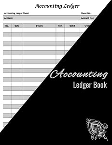 Accounting Ledger Book: Accounting Ledger for Bookkeeping, Account Recorder & Tracker logbook, Large Size: 8.5" x 11", 120 Pages, Glossy Silver Black ... Start-up, New businesses, Home, Personal Use. by Peppy Goods