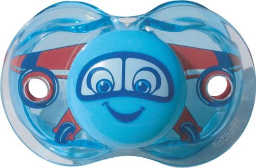 Razbaby Keep-It-Kleen Pacifier, Adam Airplane, 0-36 Months