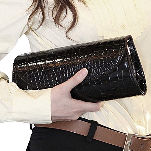ILISHOP On Sale Women's Envelope Clutch Patent Croc Skin Party Clutch Fashion Shoulder Bags For Lady