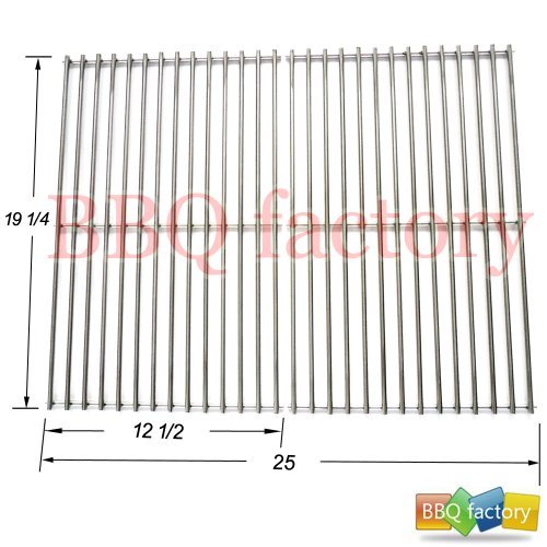 bbq factory JCX612 Replacement Stainless Steel Cooking Grid Set of 2 for Select Gas Grill Models By Brinkmann, Charmglow, Turbo, and Others
