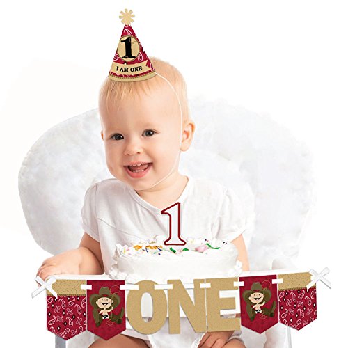 Algopix Similar Product 12 - Big Dot of Happiness Little Cowboy 1st