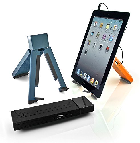 

Eric Beare Trio Folding Portable Tablet Stand with Built in Speaker: USB or Battery Powered