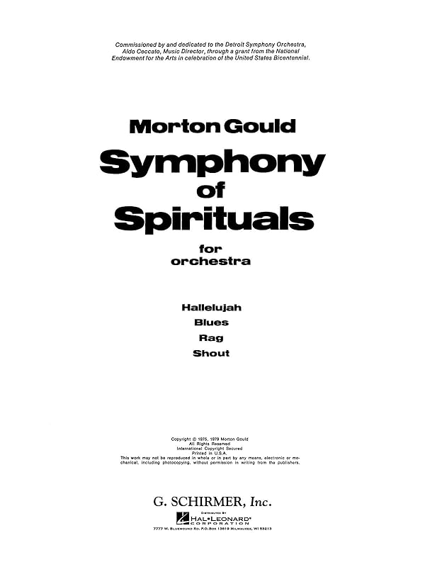 Symphony of Spirituals: Full Score by Morton Gould