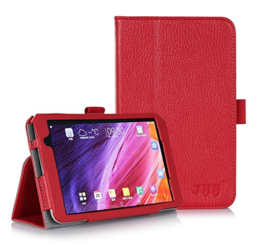 [Corner Protection] ASUS MeMo Pad 7 ME 176CX Case Cover, FYY Premium Soft Folio Leather Case for ASUS MeMo Pad 7 ME 176CX Red (With Auto Wake/Sleep Feature)