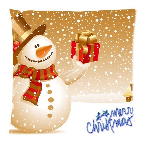 Comfortable Flannel Merry Christmas Custom Zippered Square Pillowcase 18x18 (one side) Cushion Cover Case Pillow18-898