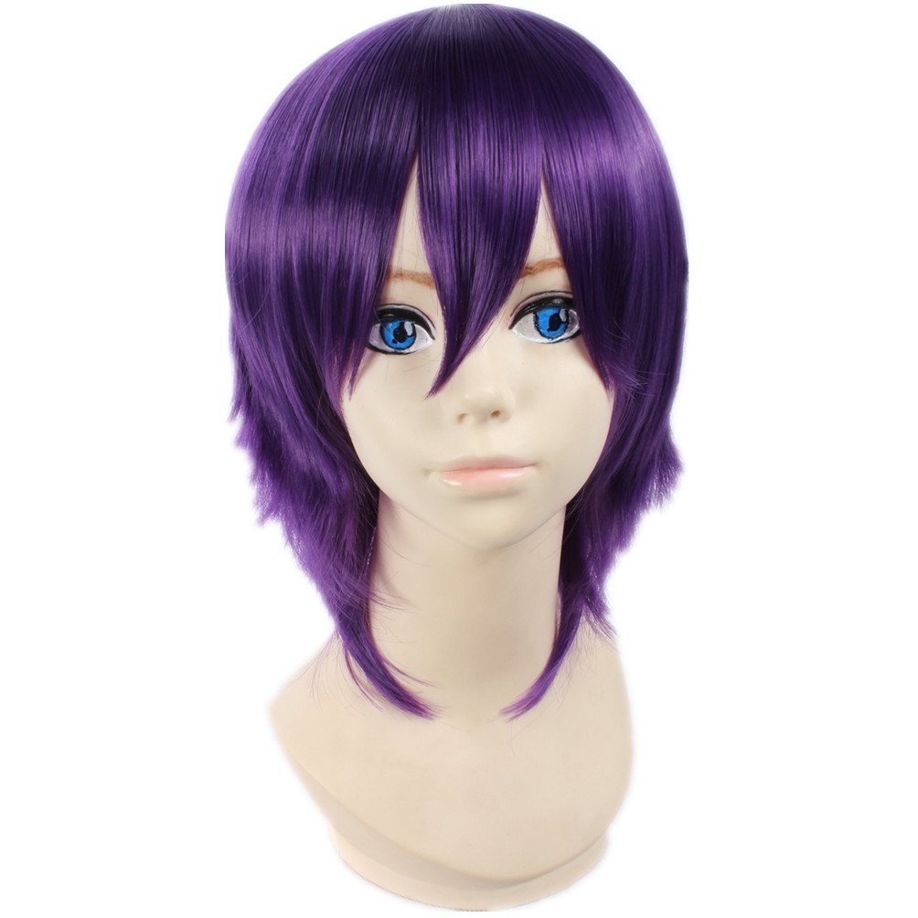 

COSPLAZA Cosplay Wigs Gintama Hijikata Toushirou Short Purple Anime Hair