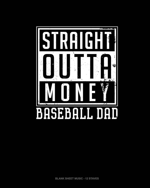 Straight Outta Money Baseball Dad: Blank Sheet Music - 12 Staves by Jeryx Publishing