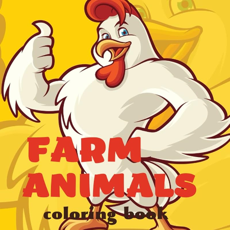 FARM ANIMALS coloring book: 70 pages of cute dogs, cats, horses and more to color for children age 4-12, hours of screen free fun by Powerprint Publishers