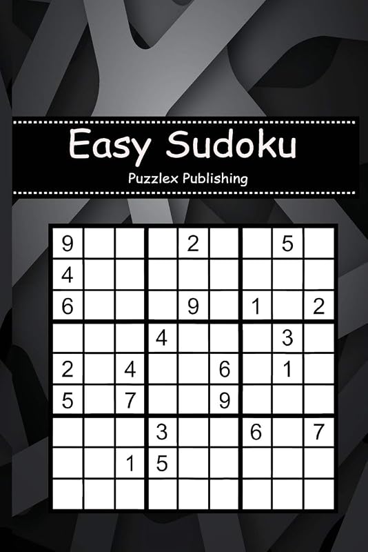 Easy Sudoku: Sudoku Puzzle Game For Beginers With Background in the form of gray abstract cover by Puzzlex Publishing