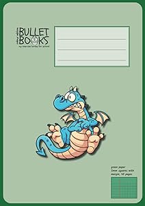 Dyslexia, Visual Stress Special Education Tinted School Exercise Books for Maths – squared with margin – coloured paper green dinosaur: A4 format, ... exercise books for home & classroom use) by Bullet Books UK