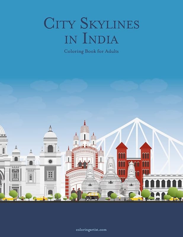 City Skylines in India Coloring Book for Adults by Nick Snels