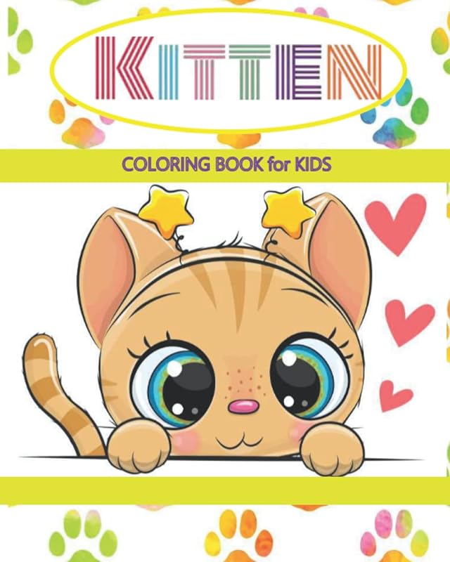Kitten Coloring Book for Kids: Coloring Fun - 8x10 Kitten and Cute Cat Gift for Kids Ages 4-8 by Happy Hues