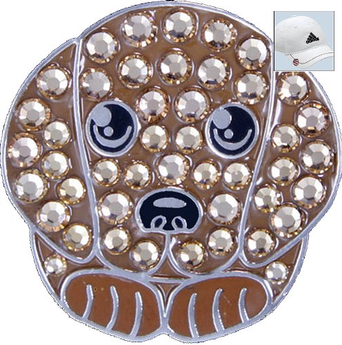 

Bella Swarovski Crystal Golf Ball Marker & Hat Clip - Brown Puppy