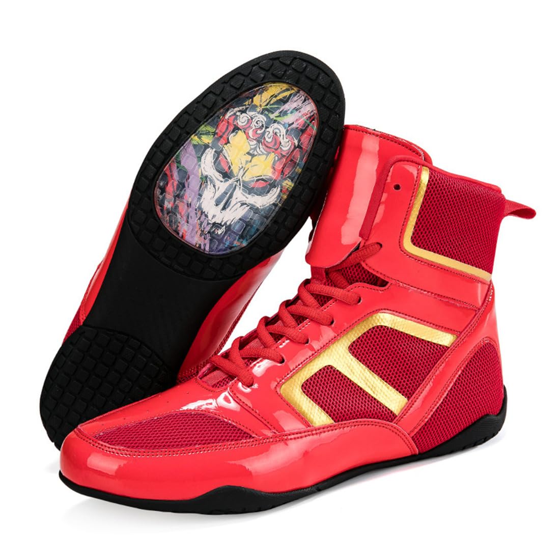 Sneakers For Women Girl, High Top Boxing Shoes Lightweight Breathable Bodybuilding Sport Trainers For Weightlifting Wrestling_vogvips.com
