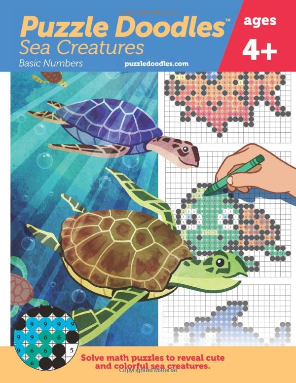 Puzzle Doodles, Sea Creatures: Basic Edition (No math abilities needed) by Spkkn LLC