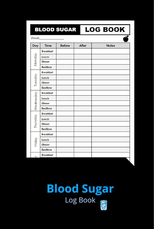 Blood Sugar Log Book: Weekly Diabetic Glucose Monitoring Log Journal - Enough For 2 Years and a half or125 weeks - 6x9 Pocket Size - Hardcover by Professional Log Books Press