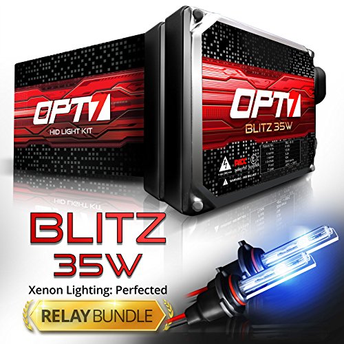 Blitz 35w HID Xenon Conversion Kit w/ Relay & Capacitors Bundle 9006 [6000K Lightning Blue] 2 Yr Warranty