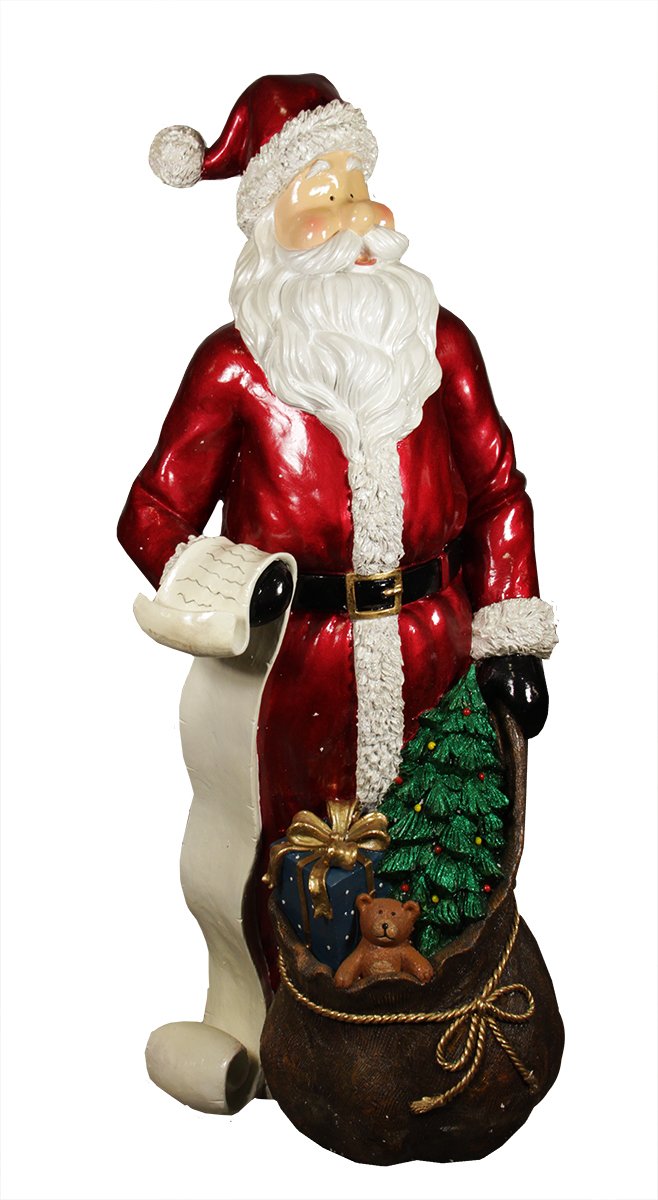 48" commercial size santa claus with list and gift sack
