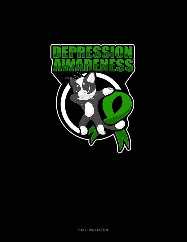 Depression Awareness Cat: 3 Column Ledger by Greenyx Publishing