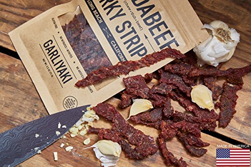 Beef Jerky Meat Snacks, Garliyaki 2.5 Ounce - By Chudabeef