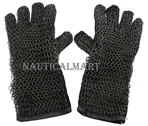 Algopix Similar Product 4 - Nauticalmart Mens Chainmail Leather