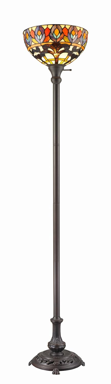 

Amora Lighting Amora Lighting AM1086FL12 Tiffany Style Peacock Torchiere Floor Lamp