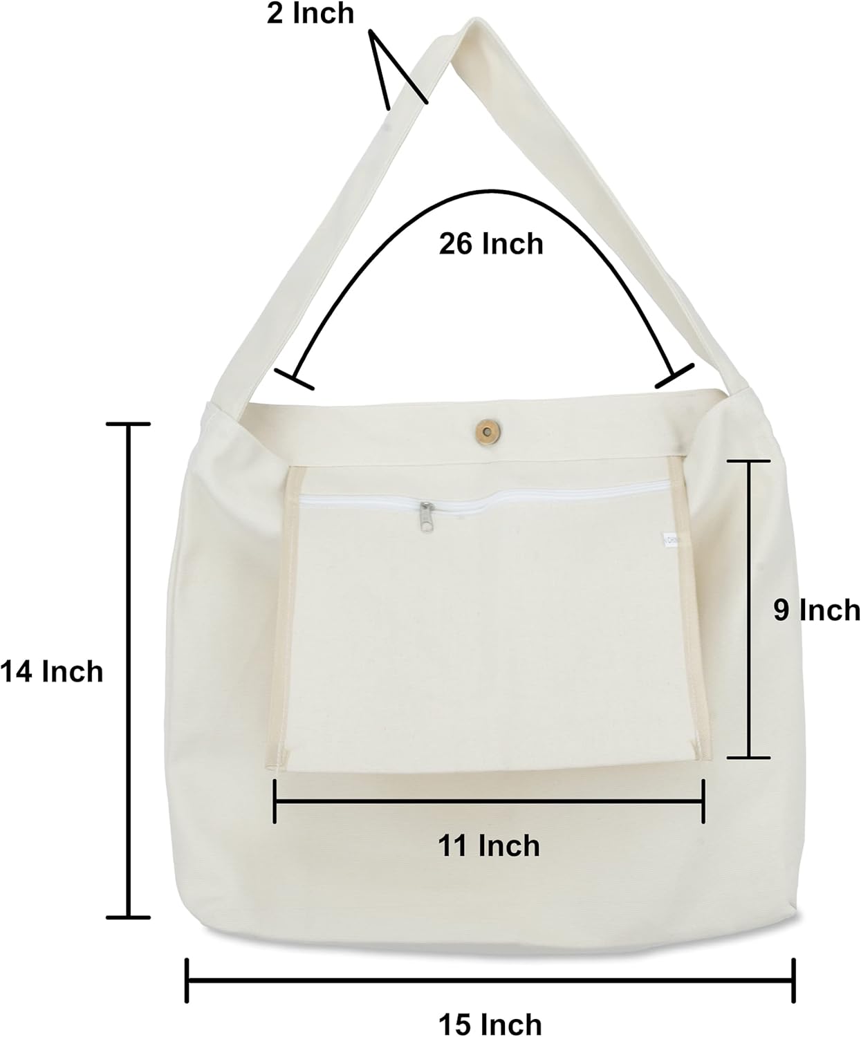 Canvas Bag With Magnetic Snap Large Size Simple Design Thick And Sturdy_voghion.com