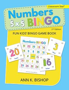 Numbers Bingo 5 x 5: Math Activity Book for 1st Grade, Helps Kids Learn Their Numbers