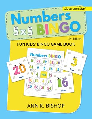 Numbers Bingo 5 x 5: Math Activity Book for 1st Grade, Helps Kids Learn Their Numbers