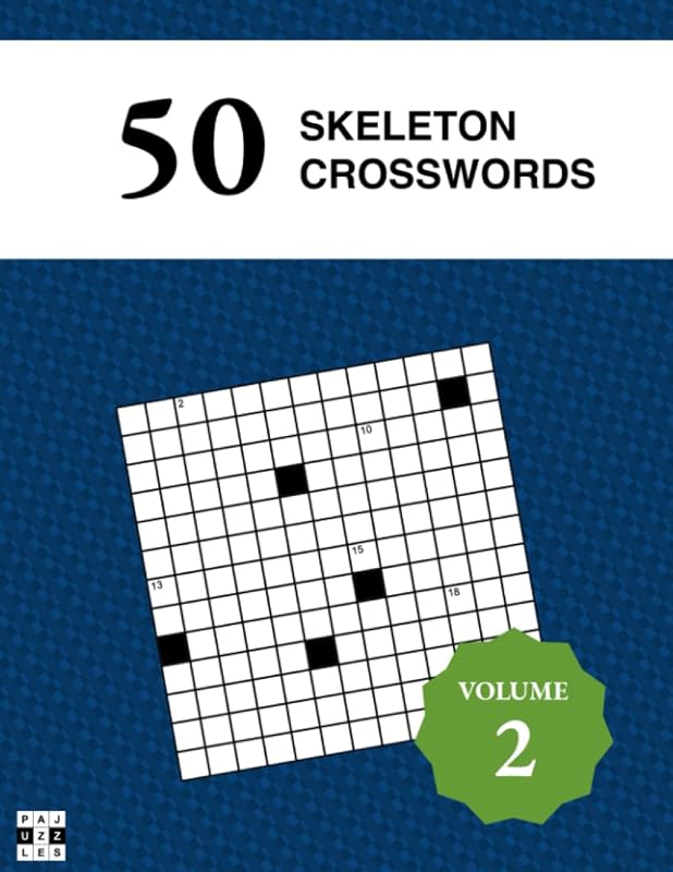 50 Diagramless Skeleton Crosswords - Pajuzzles: Volume 2 Skeleton Crossword Puzzles by Pajuzzles