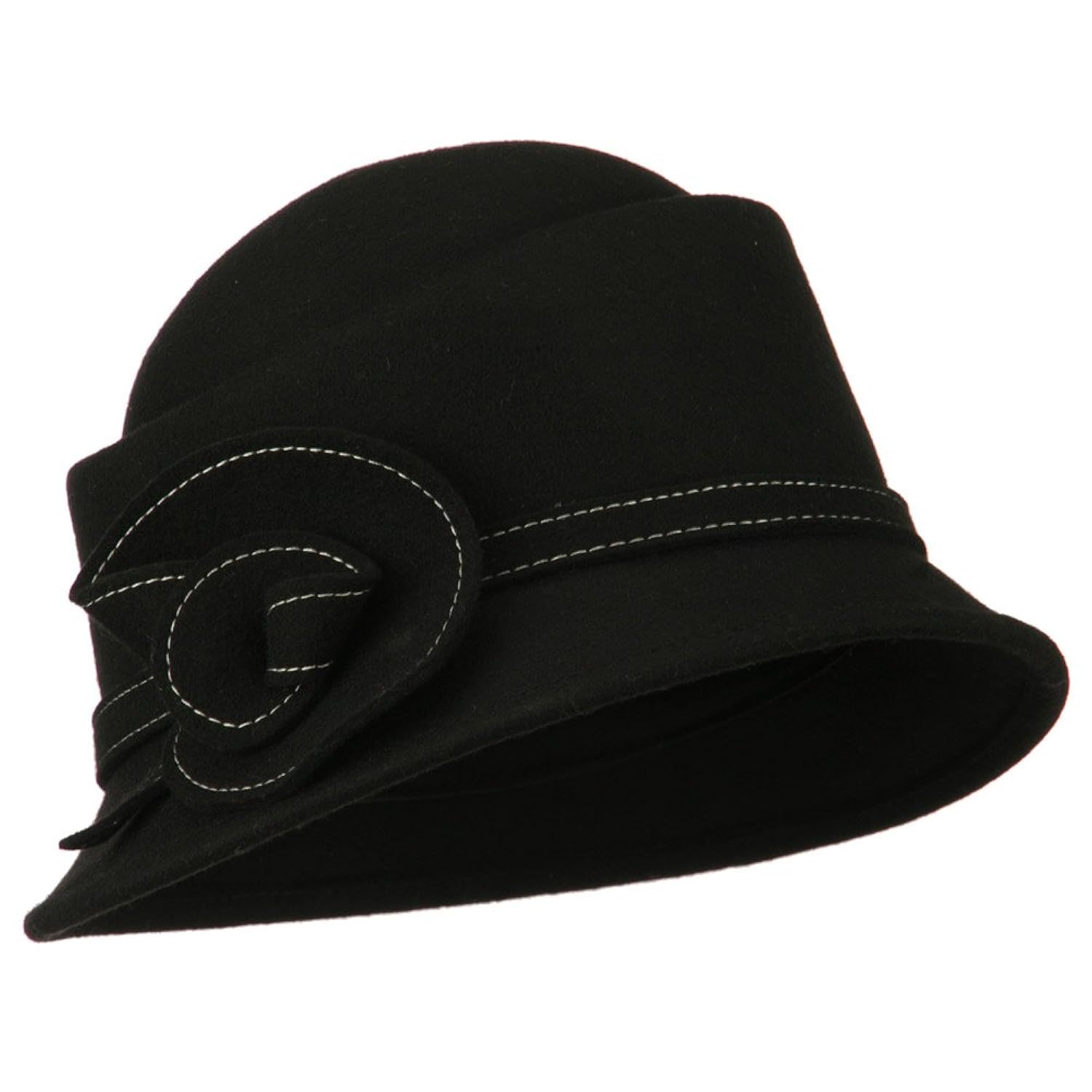 

Women's Wool Felt Cloche - Black
