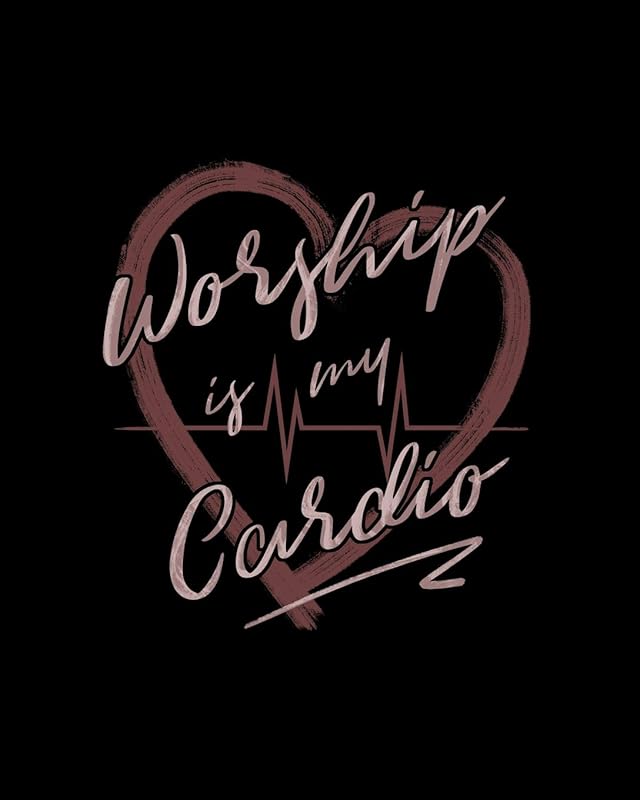 Worship is My Cardio: 7 Blank Chord DiagramS | Seven 6-Line Staves | 120 Pages | 8 in x 10 in | 20.32 CM x 25.4 cm by StrumX Publishing