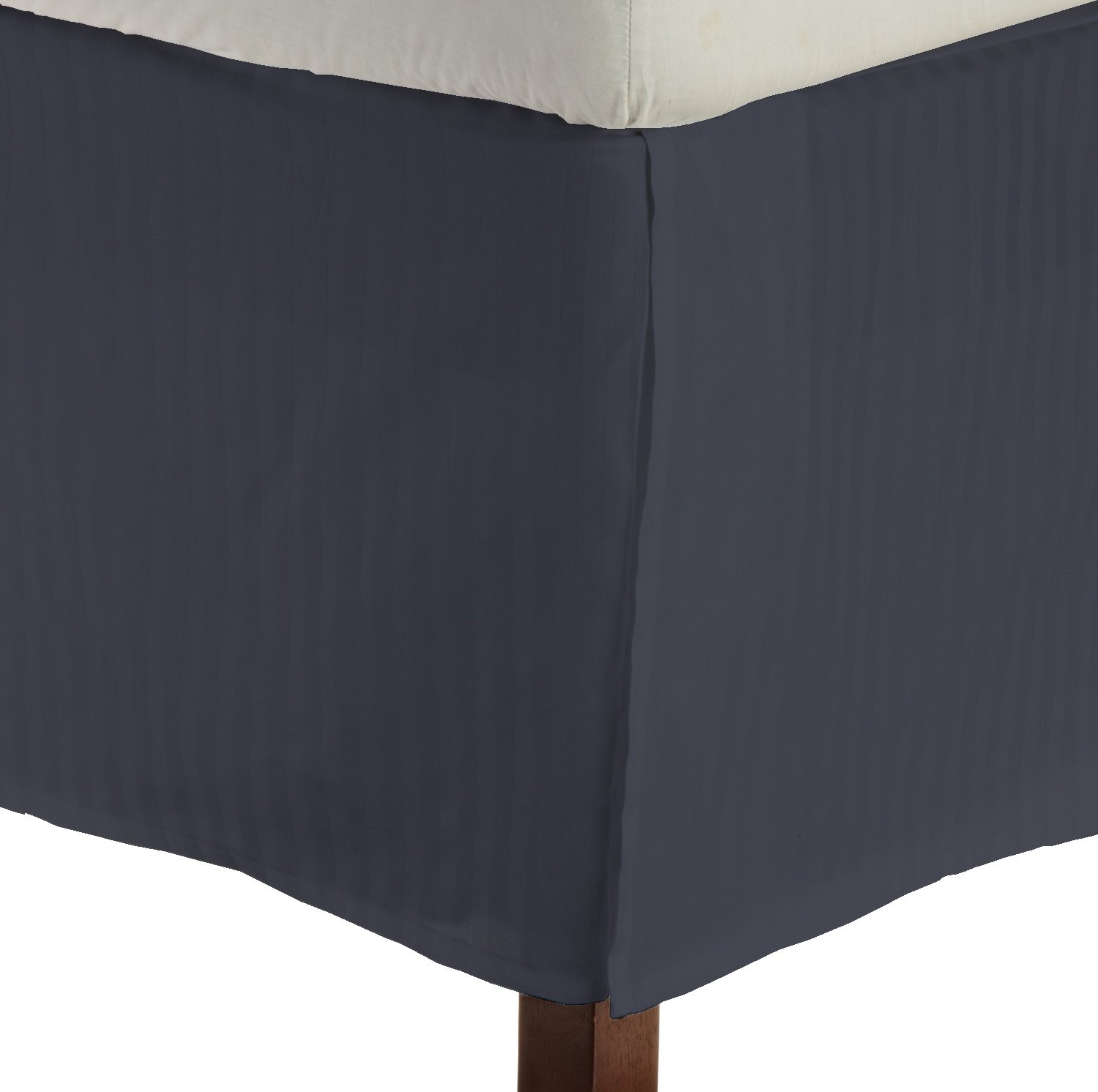 

Twin Size 500 Thread Count 100% Egyptian cotton Tailored Bedskirt Striped -Navy Blue Created By Pearl Bedding