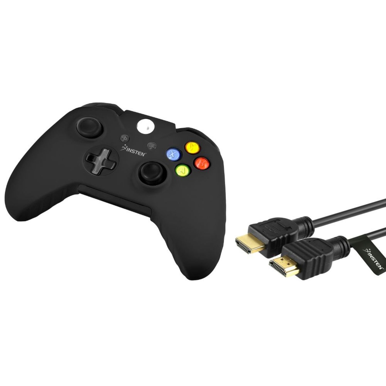 

Insten® Black Controller Silionce Case with FREE 3FT Black High Speed HDMI Cable M/M Compatible With Xbox One