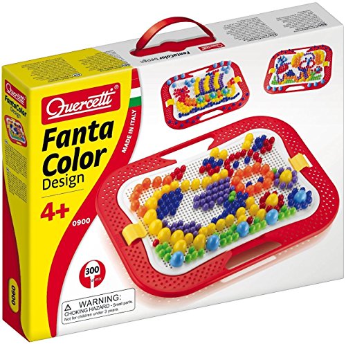 Quercetti 0900 – Mosaik-Steckspiel Fanta Color, inklusiv 300 Stecker