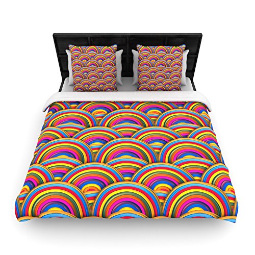 

Kess InHouse 88 by 88-Inch Danny Ivan "Rainbows" Multicolor Woven Duvet, Queen
