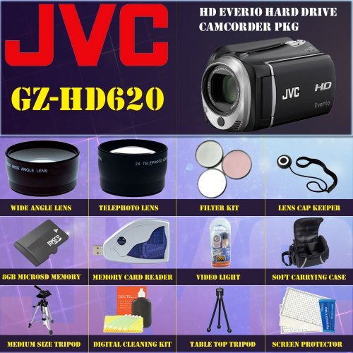 JVC GZHD620 HD Everio Hard Drive Camcorder + Wide Angle Lens