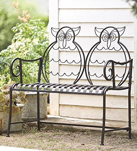 

Iron Owl Garden Bench