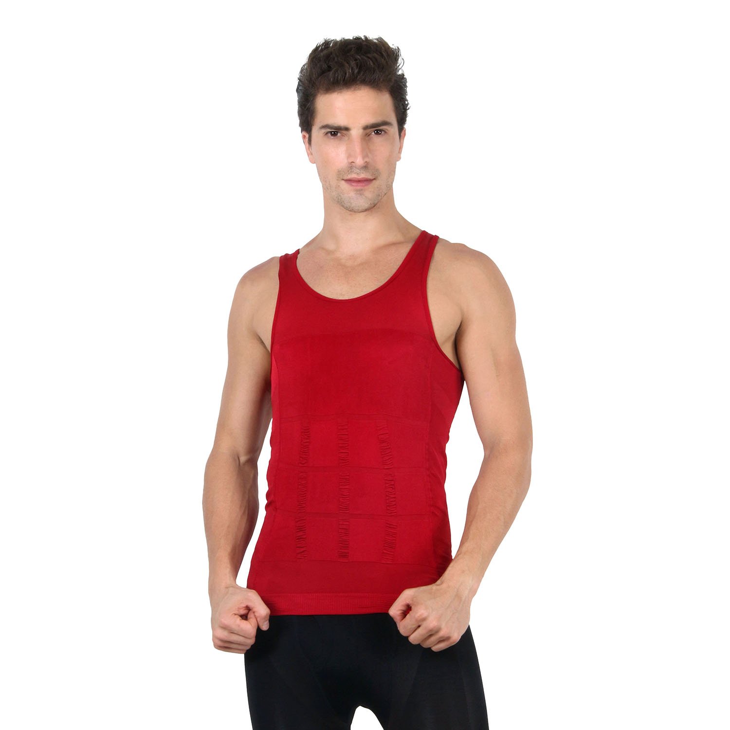 

HOTER® Mens Slimming Body Shaper Vest Shirt Abs Abdomen Slim, 5 Colors to Choose