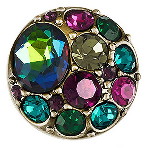 Ginger Snaps VINTAGE BROOCH-GREEN/PINK SN07-52 Interchangeable Jewelry Snap Accessory