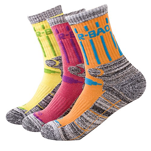 Kalily Outdoor Crew Cushioned Socks for Women - Pack of 3 Pairs (6 Pieces)