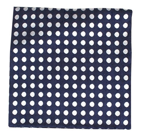Linen Blend Cherry Beach Dots Navy Pocket Square
