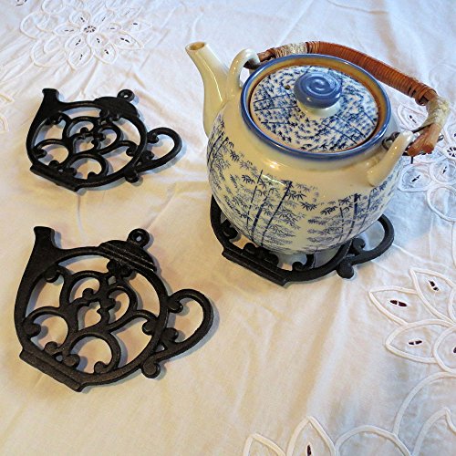 Teapot Trivet Cast Iron Vintage Kitchen Table Wall Art Decoration
